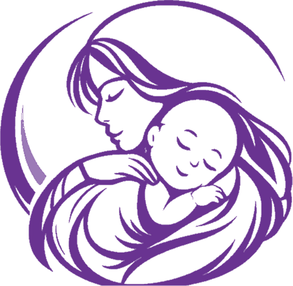 Divine Start illustration of a mother gently holding her sleeping newborn